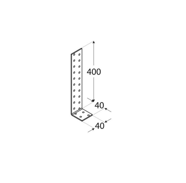 Escuadra para anclar de 400x40x40mm