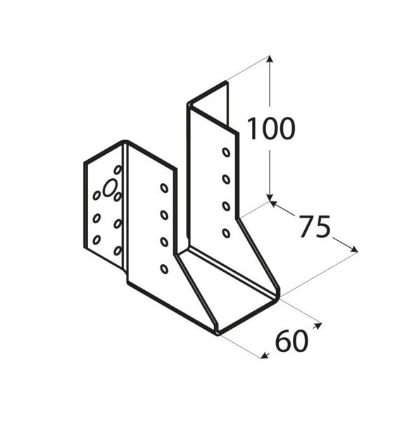 Estribo ala externa, para viga de 60mm - Imagen 2