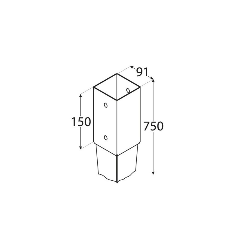 Soporte con punta para poste de 90x90mm - Imagen 2