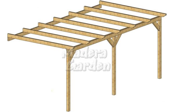 Pérgolas de madera adosadas planas