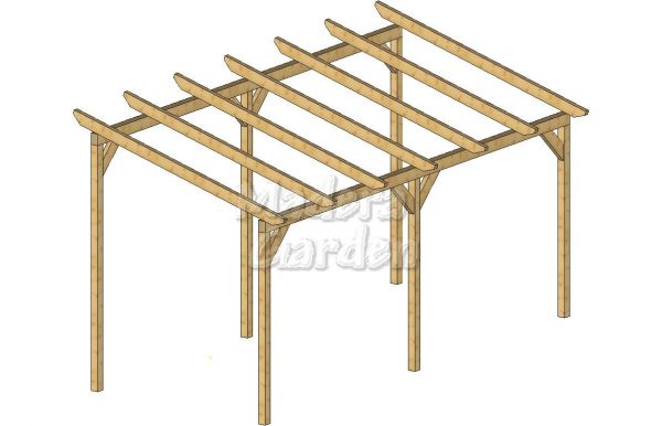 Pérgolas de madera autoportantes con inclinación